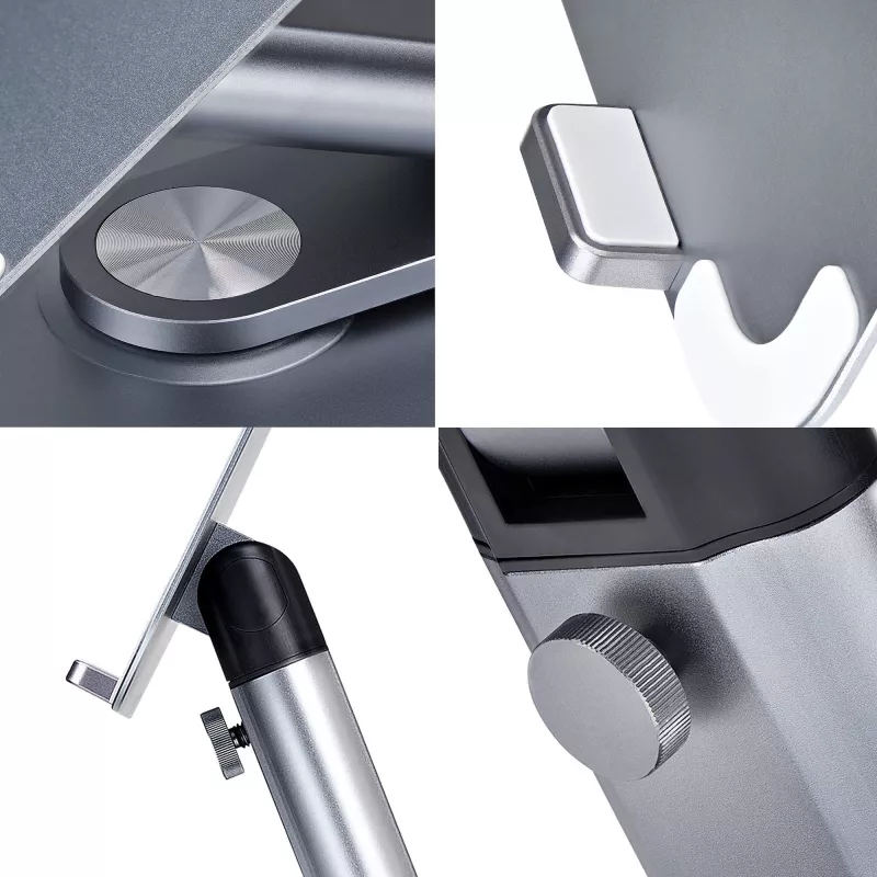 StarTech.com Teleskopowa podstawka pod laptopa, obrotowa podstawa 360°, obrotowy podnośnik komputerowy na biurko, regulowana wysokość i kąt nachylenia, maks. 5 kg, aluminiowa konstrukcja, przenośna konstrukcja