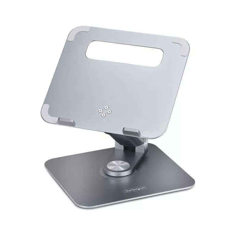 StarTech.com Teleskopowa podstawka pod laptopa, obrotowa podstawa 360°, obrotowy podnośnik komputerowy na biurko, regulowana wysokość i kąt nachylenia, maks. 5 kg, aluminiowa konstrukcja, przenośna konstrukcja