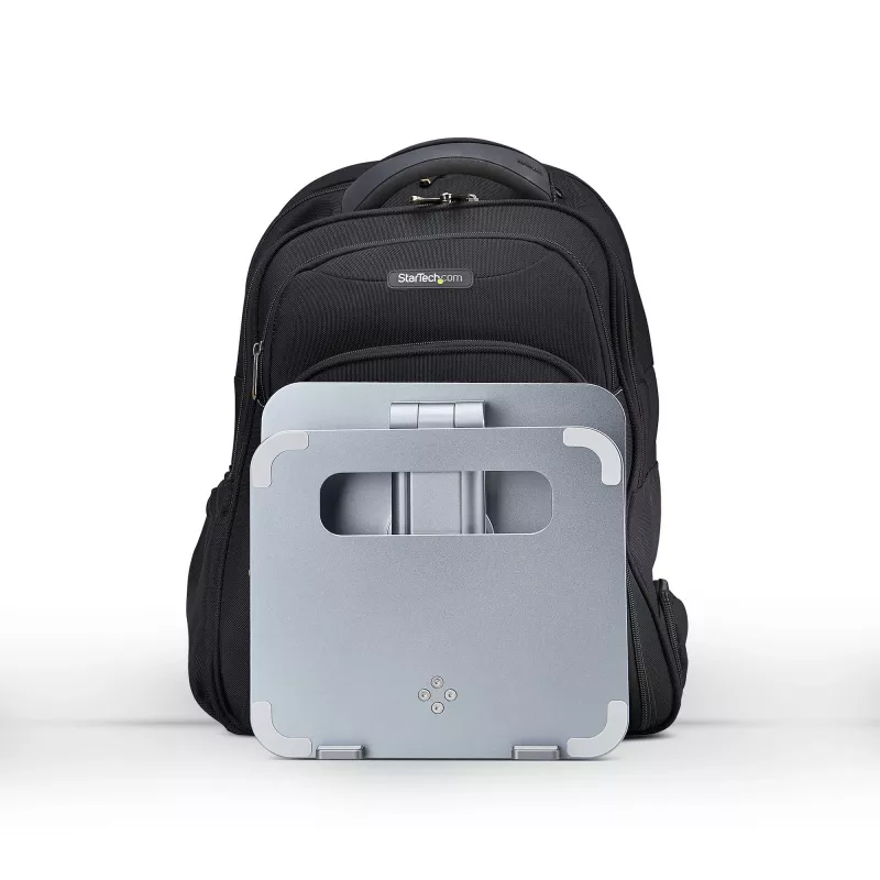 StarTech.com Teleskopowa podstawka pod laptopa, obrotowa podstawa 360°, obrotowy podnośnik komputerowy na biurko, regulowana wysokość i kąt nachylenia, maks. 5 kg, aluminiowa konstrukcja, przenośna konstrukcja