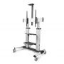 StarTech.com Rolling TV Cart/Stand On Wheels For 60-100inch płaski Screens Up To 220lb (100kg), Height Adjustment via Hand Crank, Mobile/Portable Trolley Mount