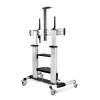 StarTech.com Rolling TV Cart/Stand On Wheels For 60-100inch płaski Screens Up To 220lb (100kg), Height Adjustment via Hand Crank, Mobile/Portable Trolley Mount
