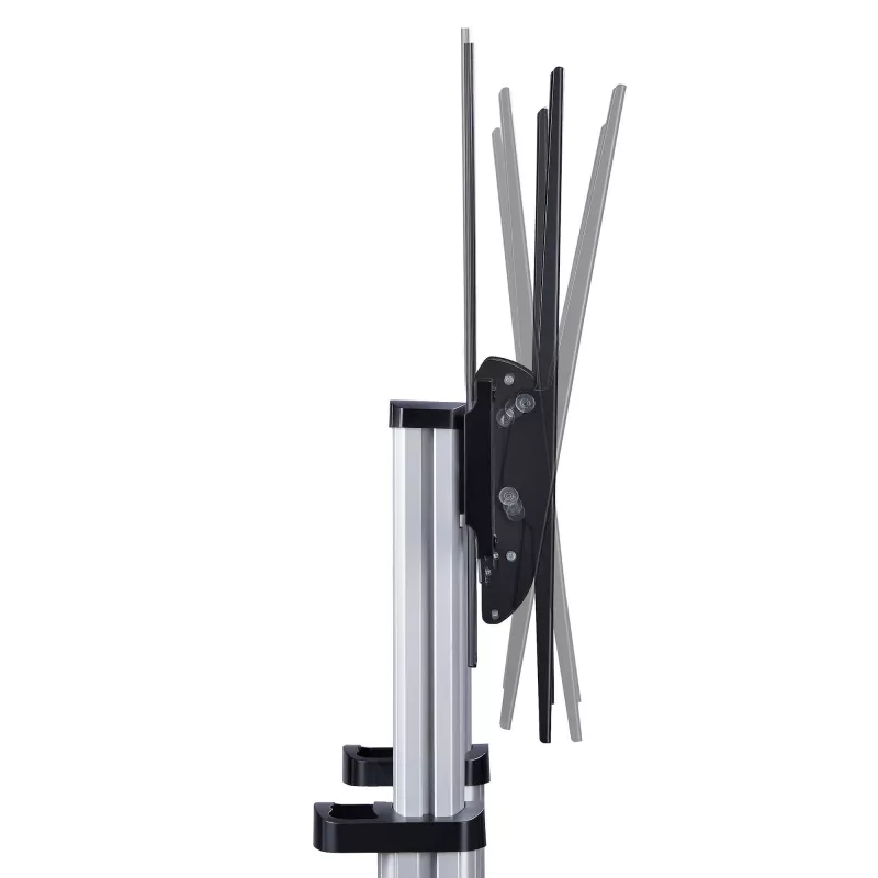 StarTech.com Rolling TV Cart/Stand On Wheels For 60-100inch płaski Screens Up To 220lb (100kg), Height Adjustment via Hand Crank, Mobile/Portable Trolley Mount