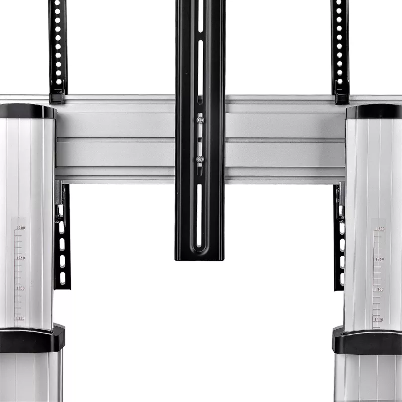 StarTech.com Rolling TV Cart/Stand On Wheels For 60-100inch płaski Screens Up To 220lb (100kg), Height Adjustment via Hand Crank, Mobile/Portable Trolley Mount