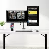 StarTech.com Dwupunktowe ramię do monitorów z poprzeczką, montaż do biurka, do monitorów do 27 cali, VESA 75x75/100x100, maks. 33 funty/15 kg, zacisk C, w pełni przegubowe, sprężyna mechaniczna, TAA