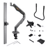 StarTech.com Dwupunktowe ramię do monitorów z poprzeczką, montaż do biurka, do monitorów do 27 cali, VESA 75x75/100x100, maks. 33 funty/15 kg, zacisk C, w pełni przegubowe, sprężyna mechaniczna, TAA