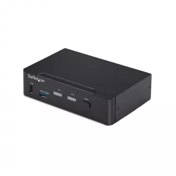 StarTech.com 2-portowy przełącznik KVM DisplayPort, 4K 60 Hz, DP 1.2, zarządzanie EDID, 2-portowy koncentrator USB 3.0, 4 porty USB HID, zgodny z TAA