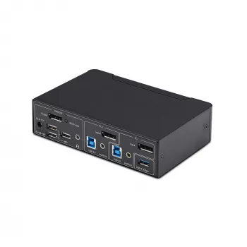 StarTech.com 2-portowy przełącznik KVM DisplayPort, 4K 60 Hz, DP 1.2, zarządzanie EDID, 2-portowy koncentrator USB 3.0, 4 porty USB HID, zgodny z TAA