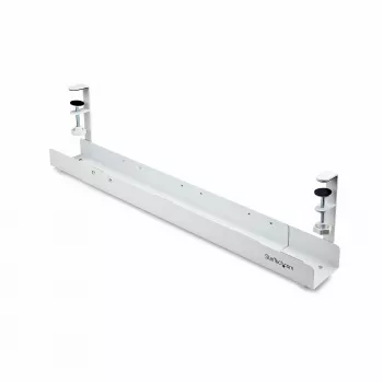 StarTech.com Under Desk kabel Management Tray, Length Adjustable kabel Organizer, Clamp-On Installation, No Drilling Required, Power Bar Holder, biały