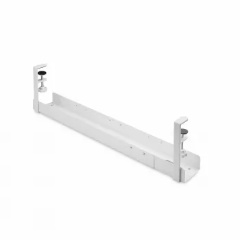 StarTech.com Under Desk kabel Management Tray, Length Adjustable kabel Organizer, Clamp-On Installation, No Drilling Required, Power Bar Holder, biały