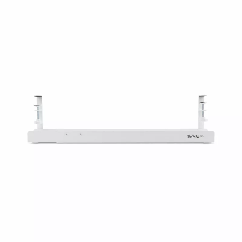 StarTech.com Under Desk kabel Management Tray, Length Adjustable kabel Organizer, Clamp-On Installation, No Drilling Required, Power Bar Holder, biały