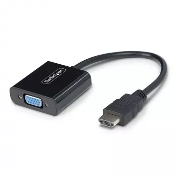 StarTech.com Adapter HDMI na VGA, aktywny konwerter wideo do laptopa/komputera stacjonarnego, 1920x1080 (1080p), źródło HDMI do monitora/wyświetlacza/projektora VGA