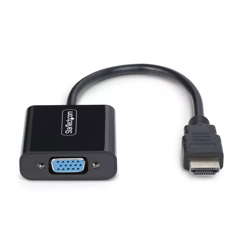 StarTech.com Adapter HDMI na VGA, aktywny konwerter wideo do laptopa/komputera stacjonarnego, 1920x1080 (1080p), źródło HDMI do monitora/wyświetlacza/projektora VGA