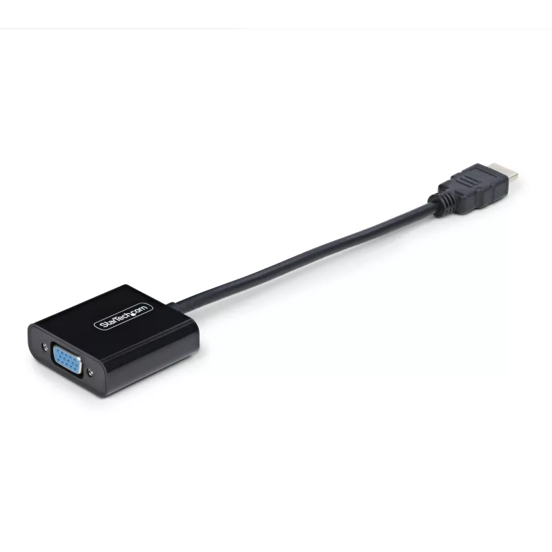 StarTech.com Adapter HDMI na VGA, aktywny konwerter wideo do laptopa/komputera stacjonarnego, 1920x1080 (1080p), źródło HDMI do monitora/wyświetlacza/projektora VGA