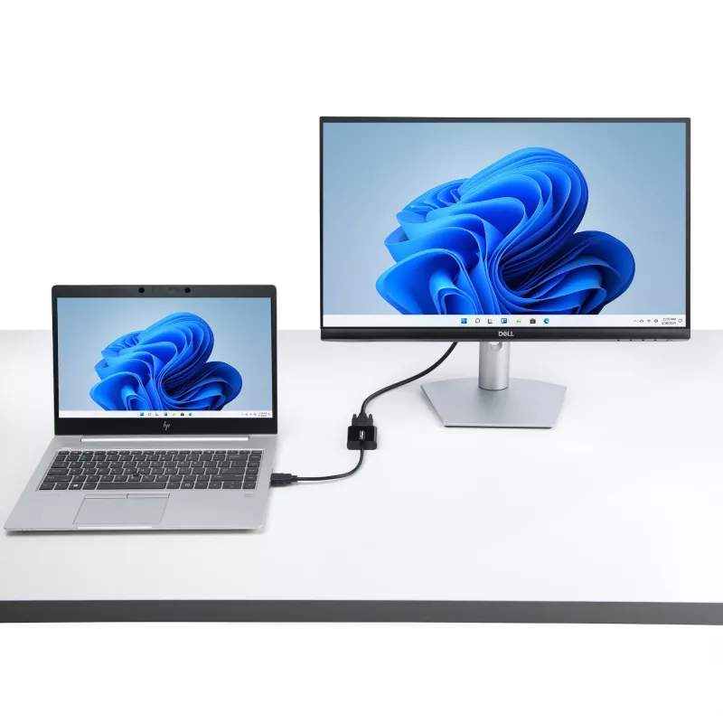 StarTech.com Adapter HDMI na VGA, aktywny konwerter wideo do laptopa/komputera stacjonarnego, 1920x1080 (1080p), źródło HDMI do monitora/wyświetlacza/projektora VGA