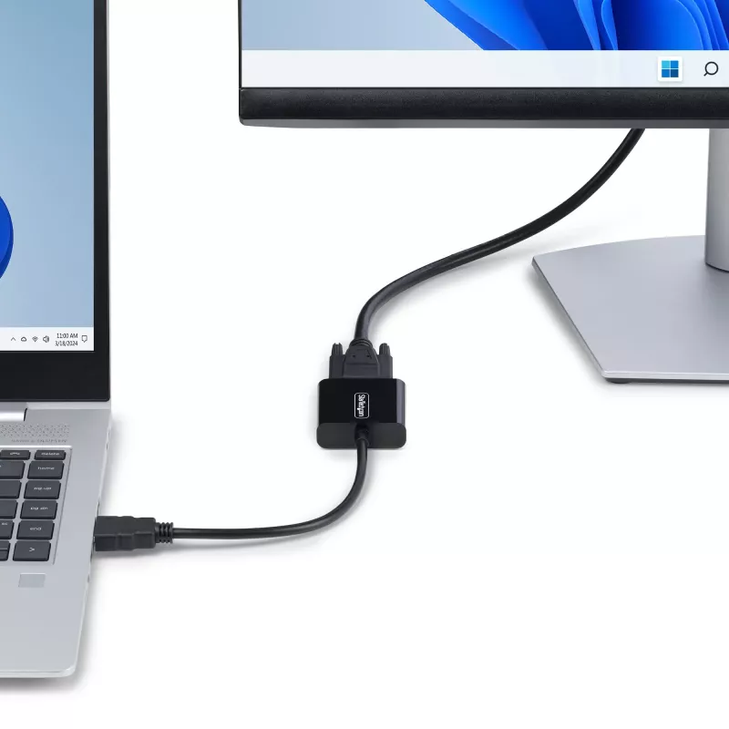 StarTech.com Adapter HDMI na VGA, aktywny konwerter wideo do laptopa/komputera stacjonarnego, 1920x1080 (1080p), źródło HDMI do monitora/wyświetlacza/projektora VGA
