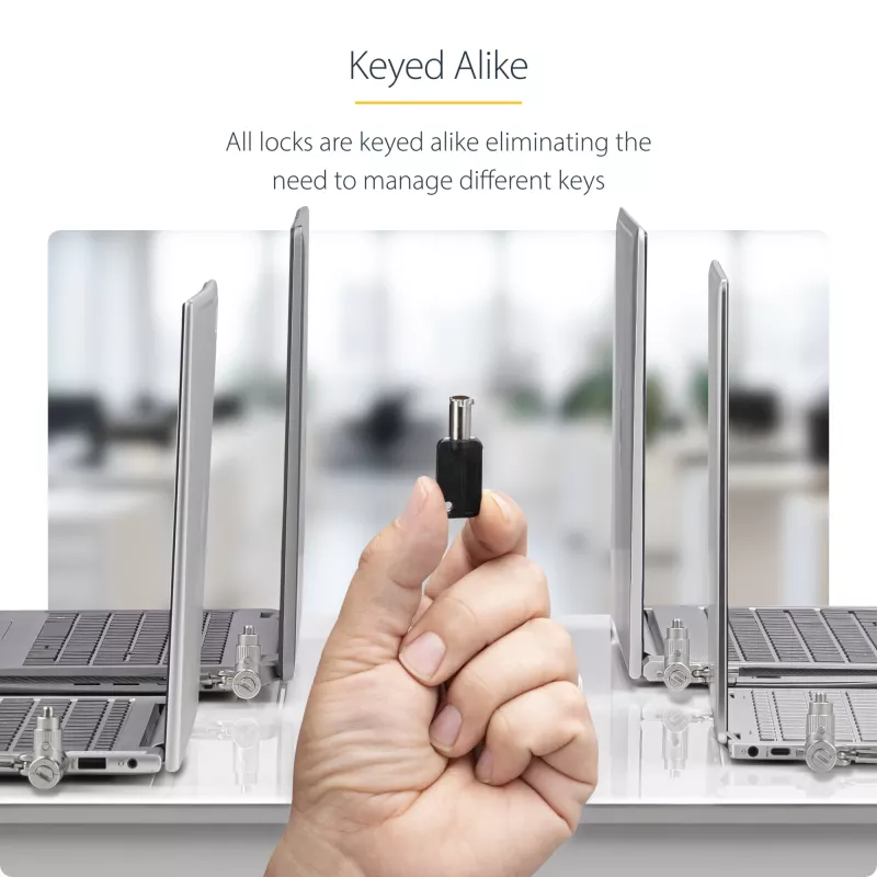 StarTech.com 25-Pack Universal Laptop Lock 6.6ft, Keyed Alike Locking kabel, Security kabel, Kompatybilny w/Noble Wedge®/Nano/K-Slot, Anti-Theft Cut-Resistant kabel