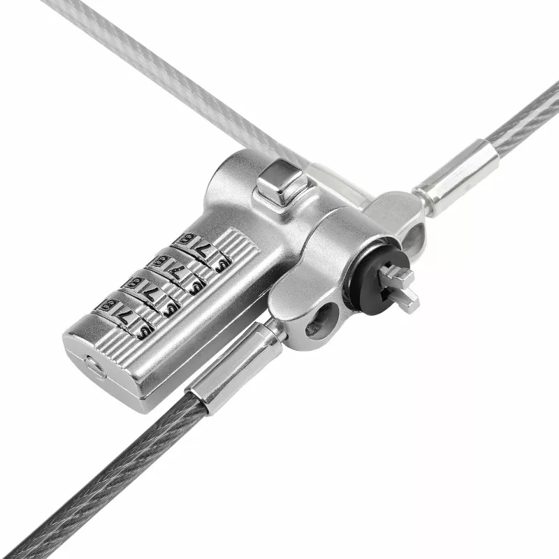StarTech.com 25-Pack Universal Laptop Lock 6.6ft (2m), Serializowana linka zabezpieczająca do notebooka, kompatybilna z Noble Wedge®/Nano/K-Slot, linka z zamkiem szyfrowym bezkluczykowa - TAA