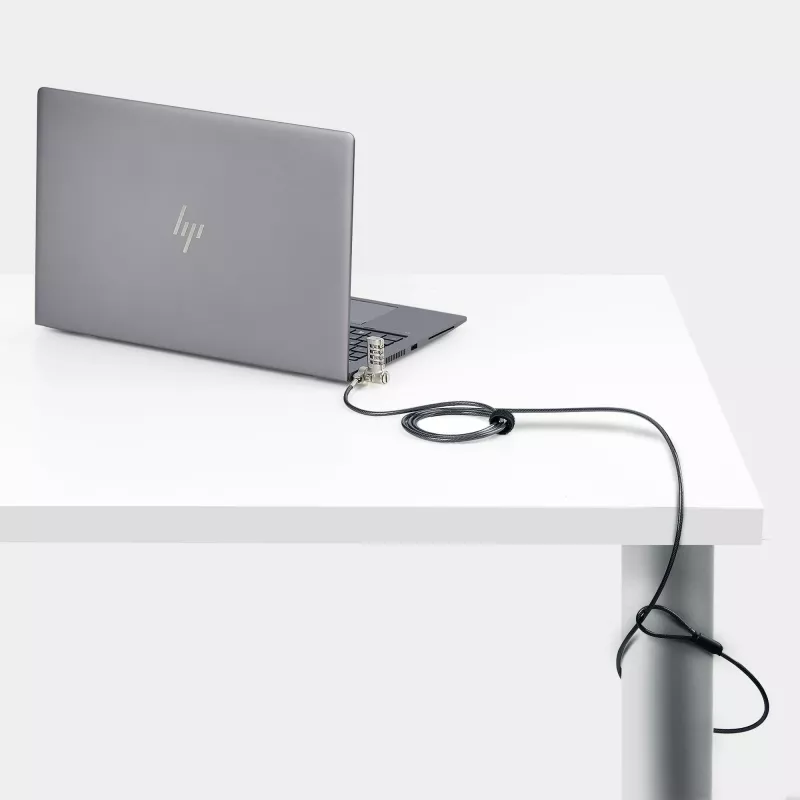StarTech.com 25-Pack Universal Laptop Lock 6.6ft (2m), Serializowana linka zabezpieczająca do notebooka, kompatybilna z Noble Wedge®/Nano/K-Slot, linka z zamkiem szyfrowym bezkluczykowa - TAA