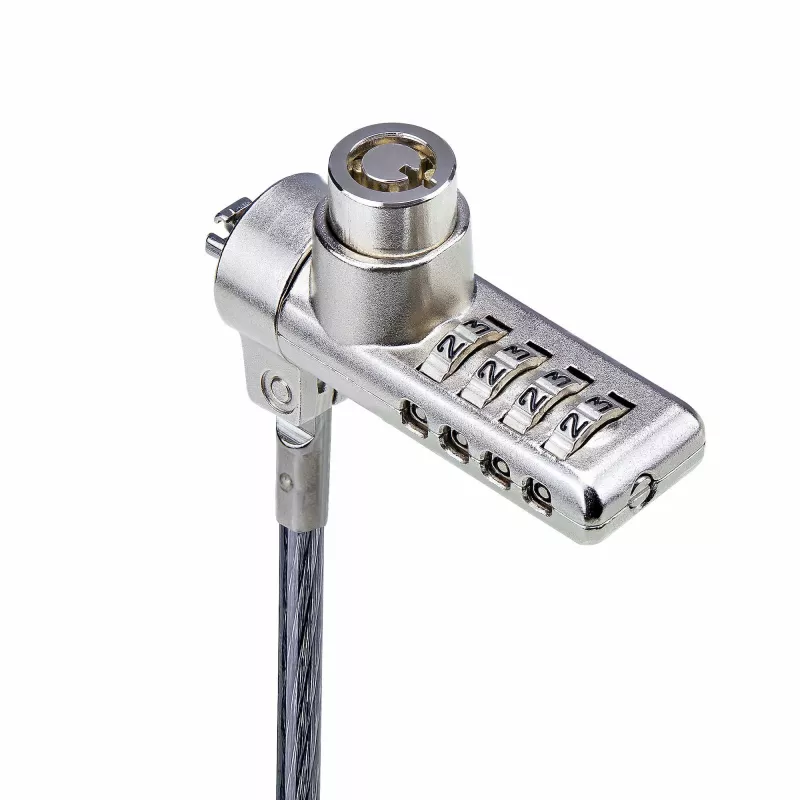 StarTech.com 10-Pack Dual-Access Laptop Lock, 6.5ft (2m) Keyed Alike and Combination Security kabel Lock for K-Slot Devices, Computer Anti-Theft Steel kabel