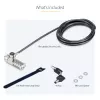 StarTech.com 10-Pack Dual-Access Laptop Lock, 6.5ft (2m) Keyed Alike and Combination Security kabel Lock for K-Slot Devices, Computer Anti-Theft Steel kabel