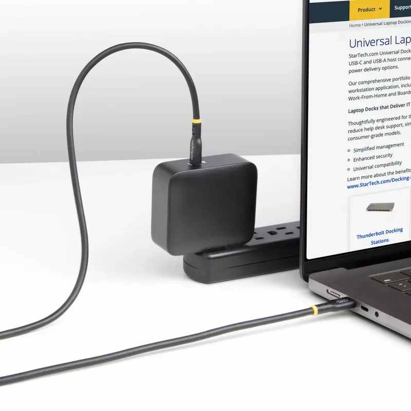 StarTech.com 4m kabel ładujący USB-C, certyfikat USB-IF, 240 W PD EPR, USB 2.0 Type-C przewód do ładowania laptopa, kabel do przesyłania danych USB-C, osłona TPE, M/M