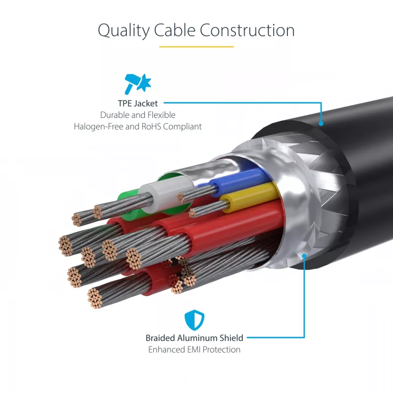 StarTech.com 4m kabel ładujący USB-C, certyfikat USB-IF, 240 W PD EPR, USB 2.0 Type-C przewód do ładowania laptopa, kabel do przesyłania danych USB-C, osłona TPE, M/M