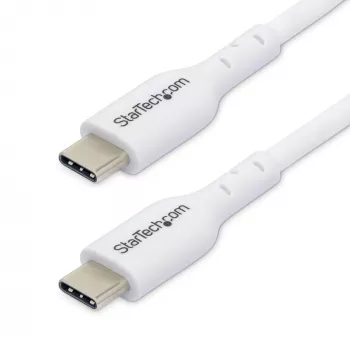 StarTech.com 3m (9.8ft) biały kabel ładujący USB-C, kabel USB C, przewód zasilający do laptopa USB 2.0 Type-C, 60W 3A Power Delivery, płaszcz TPE, kabel do transferu danych USB-C, M/M