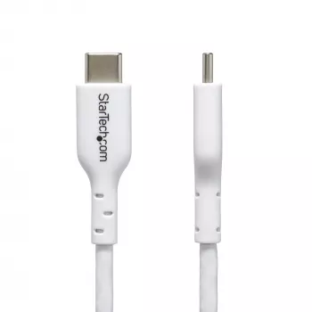 StarTech.com 3m (9.8ft) biały kabel ładujący USB-C, kabel USB C, przewód zasilający do laptopa USB 2.0 Type-C, 60W 3A Power Delivery, płaszcz TPE, kabel do transferu danych USB-C, M/M