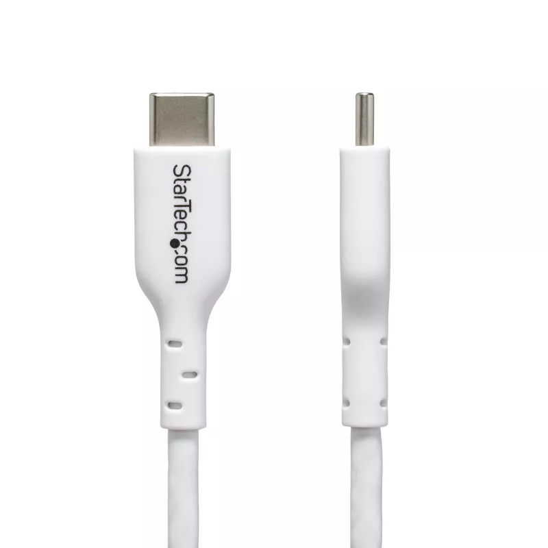 StarTech.com 3m (9.8ft) biały kabel ładujący USB-C, kabel USB C, przewód zasilający do laptopa USB 2.0 Type-C, 60W 3A Power Delivery, płaszcz TPE, kabel do transferu danych USB-C, M/M