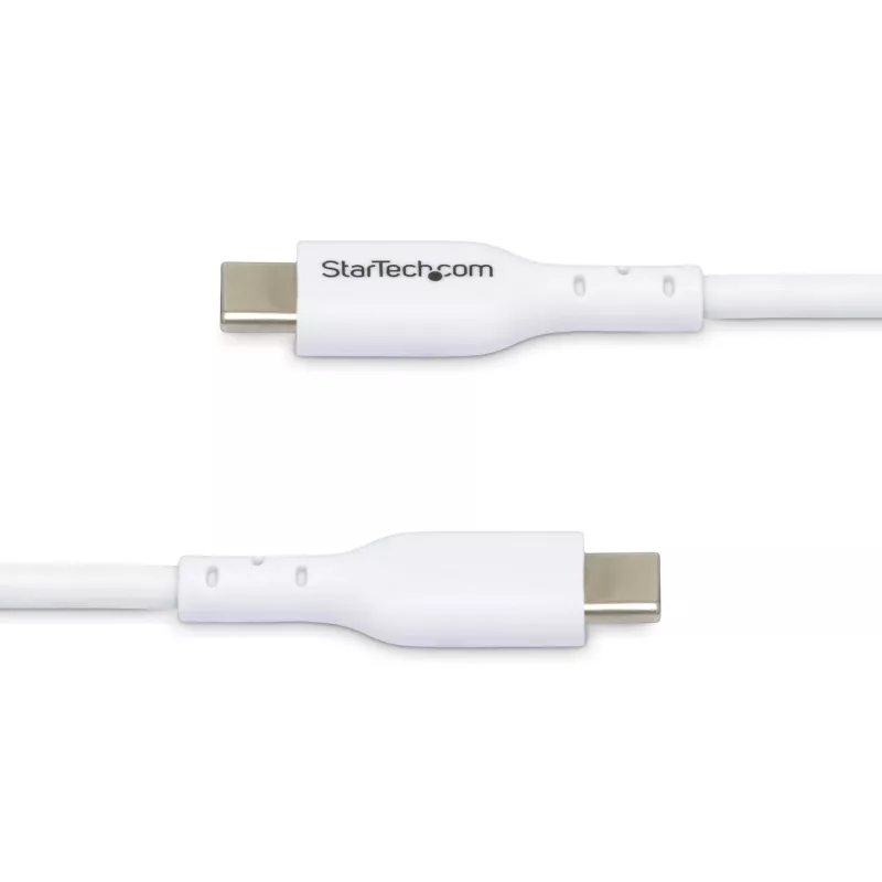 StarTech.com 3m (9.8ft) biały kabel ładujący USB-C, kabel USB C, przewód zasilający do laptopa USB 2.0 Type-C, 60W 3A Power Delivery, płaszcz TPE, kabel do transferu danych USB-C, M/M