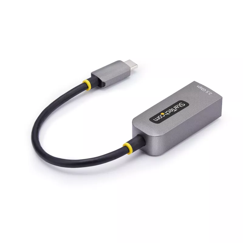 StarTech.com Adapter Ethernet USB-C na 2,5 GbE, kontroler NBASE-T, USB 3.0 Type-C, sieć wieloprędkościowa 2,5/1G, kompatybilny z Thunderbolt, Windows i Mac