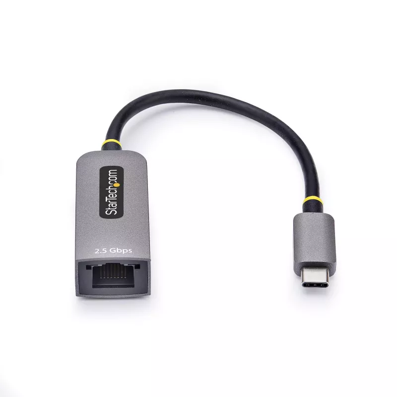 StarTech.com Adapter Ethernet USB-C na 2,5 GbE, kontroler NBASE-T, USB 3.0 Type-C, sieć wieloprędkościowa 2,5/1G, kompatybilny z Thunderbolt, Windows i Mac