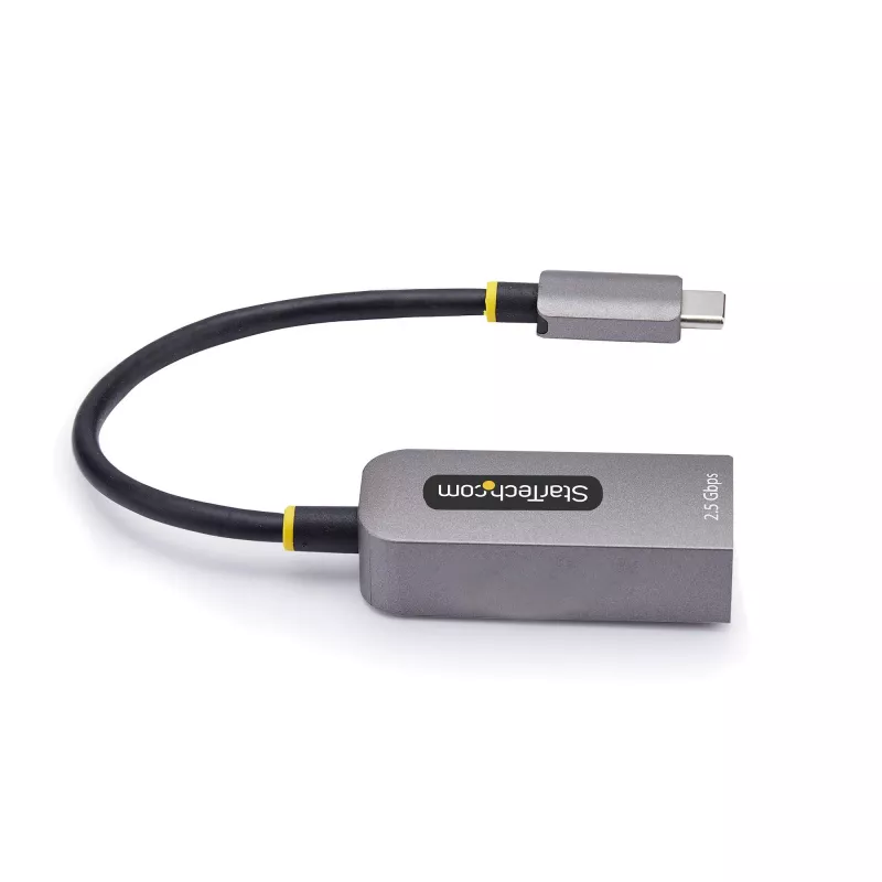 StarTech.com Adapter Ethernet USB-C na 2,5 GbE, kontroler NBASE-T, USB 3.0 Type-C, sieć wieloprędkościowa 2,5/1G, kompatybilny z Thunderbolt, Windows i Mac