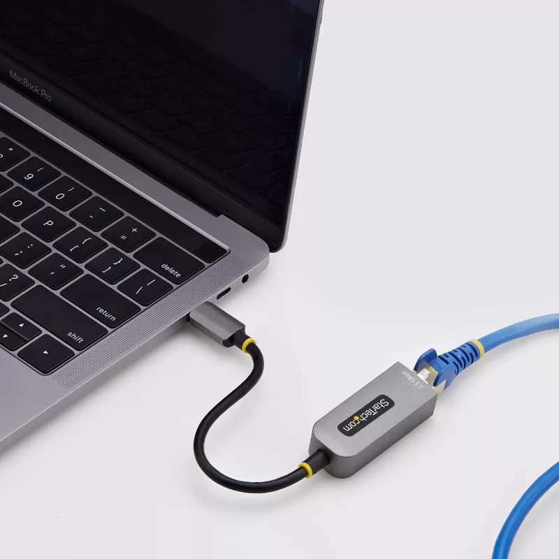 StarTech.com Adapter Ethernet USB-C na 2,5 GbE, kontroler NBASE-T, USB 3.0 Type-C, sieć wieloprędkościowa 2,5/1G, kompatybilny z Thunderbolt, Windows i Mac