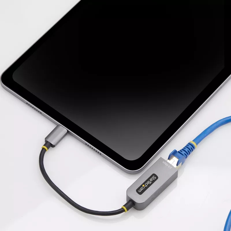 StarTech.com Adapter Ethernet USB-C na 2,5 GbE, kontroler NBASE-T, USB 3.0 Type-C, sieć wieloprędkościowa 2,5/1G, kompatybilny z Thunderbolt, Windows i Mac