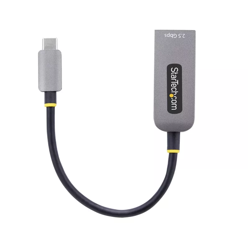 StarTech.com Adapter Ethernet USB-C na 2,5 GbE, kontroler NBASE-T, USB 3.0 Type-C, sieć wieloprędkościowa 2,5/1G, kompatybilny z Thunderbolt, Windows i Mac