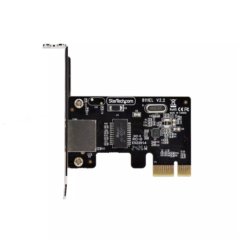 Karta sieciowa StarTech.com 1-portowa Gigabit PCIe, niskoprofilowa, 10/100/1000 Mb/s PCI Express LAN, Realtek RTL8111H, Windows i Linux, zgodna z TAA