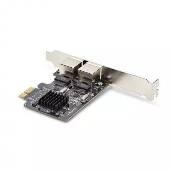 StarTech.com 2-Portowa Gigabitowa Karta Sieciowa PCIe, 10/100/1000Mbps PCI Express NIC, Dual Realtek RTL8111H, współpracuje z Windows i Linux, zgodna z TAA