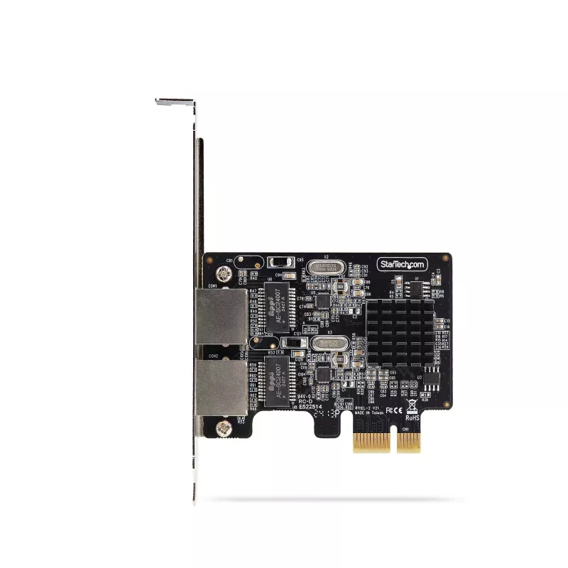 StarTech.com 2-Portowa Gigabitowa Karta Sieciowa PCIe, 10/100/1000Mbps PCI Express NIC, Dual Realtek RTL8111H, współpracuje z Windows i Linux, zgodna z TAA