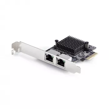 StarTech.com 2-portowa karta sieciowa PCIe 5G Gigabit, karta LAN PCI Express 5G/2,5G/1G/100M/10M, Realtek RTL8126, Windows i Linux, zgodna z TAA