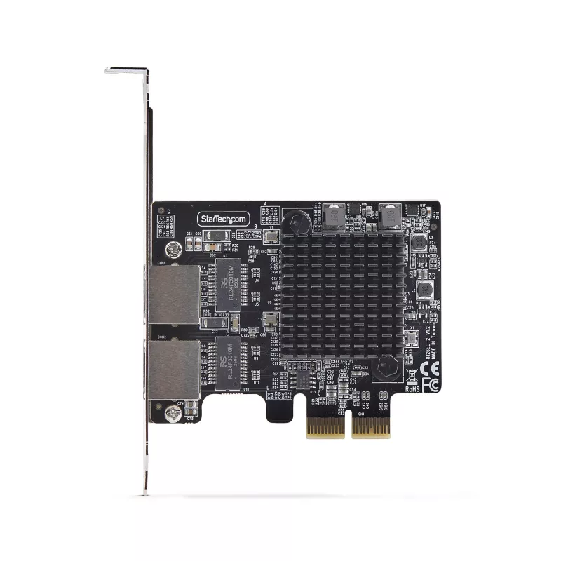 StarTech.com 2-portowa karta sieciowa PCIe 5G Gigabit, karta LAN PCI Express 5G/2,5G/1G/100M/10M, Realtek RTL8126, Windows i Linux, zgodna z TAA