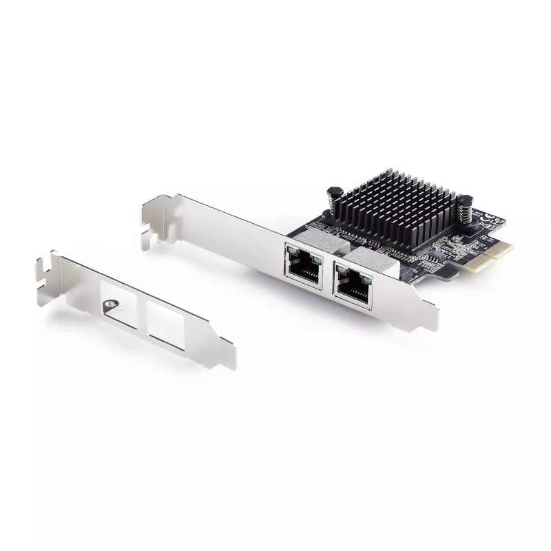 StarTech.com 2-portowa karta sieciowa PCIe 5G Gigabit, karta LAN PCI Express 5G/2,5G/1G/100M/10M, Realtek RTL8126, Windows i Linux, zgodna z TAA