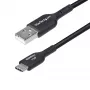StarTech.com 2 m przewód ładujący USB-A na USB-C, ładowanie i synchronizacja, 3 A, USB 2.0, powłoka TPE - czarny przewód ładujący USB