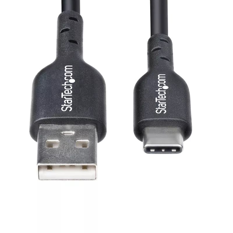 StarTech.com 2 m przewód ładujący USB-A na USB-C, ładowanie i synchronizacja, 3 A, USB 2.0, powłoka TPE - czarny przewód ładujący USB