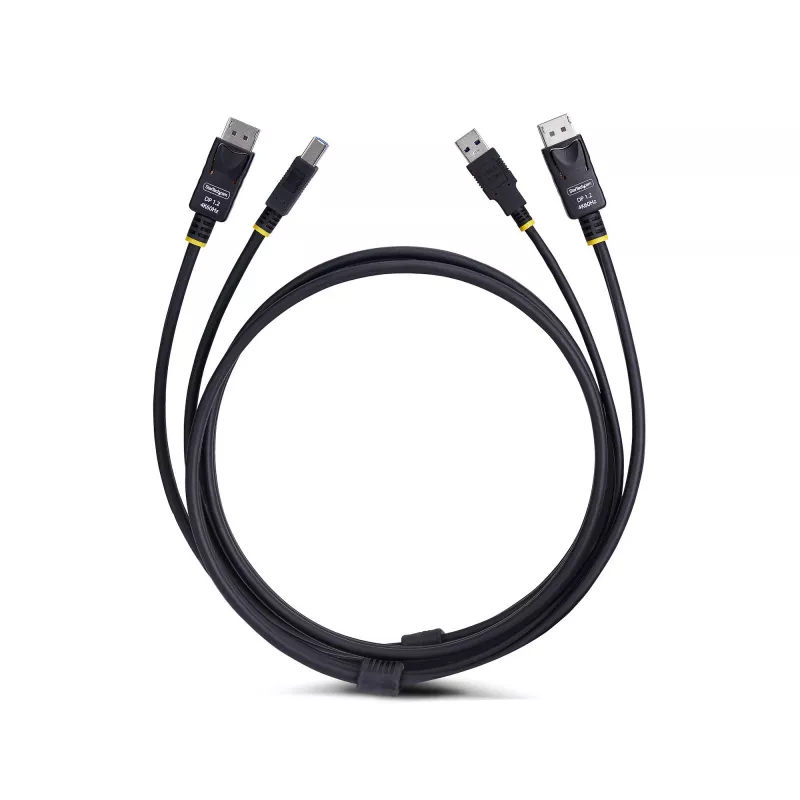 StarTech.com 10ft (3m) DisplayPort i USB 5Gbps Kabel KVM, 4K 60Hz, Uniwersalnie kompatybilny Kabel DP 1.2/USB 3.0 Combo do przełączników KVM
