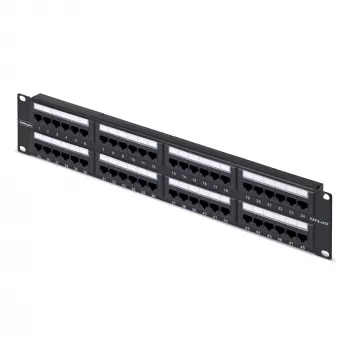 StarTech.com 48-Port 2U Rackmount Cat6 Patch Panel, RJ45, UTP, 110 Punch-Down, Cat 6 Ethernet Patch Panel do sieciowej szafy serwerowej