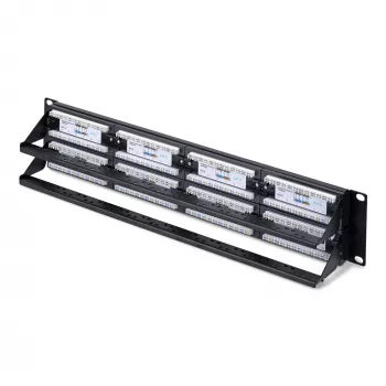 StarTech.com 48-Port 2U Rackmount Cat6 Patch Panel, RJ45, UTP, 110 Punch-Down, Cat 6 Ethernet Patch Panel do sieciowej szafy serwerowej