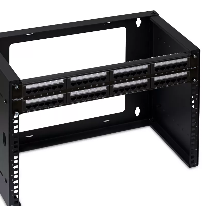 StarTech.com 48-Port 2U Rackmount Cat6 Patch Panel, RJ45, UTP, 110 Punch-Down, Cat 6 Ethernet Patch Panel do sieciowej szafy serwerowej
