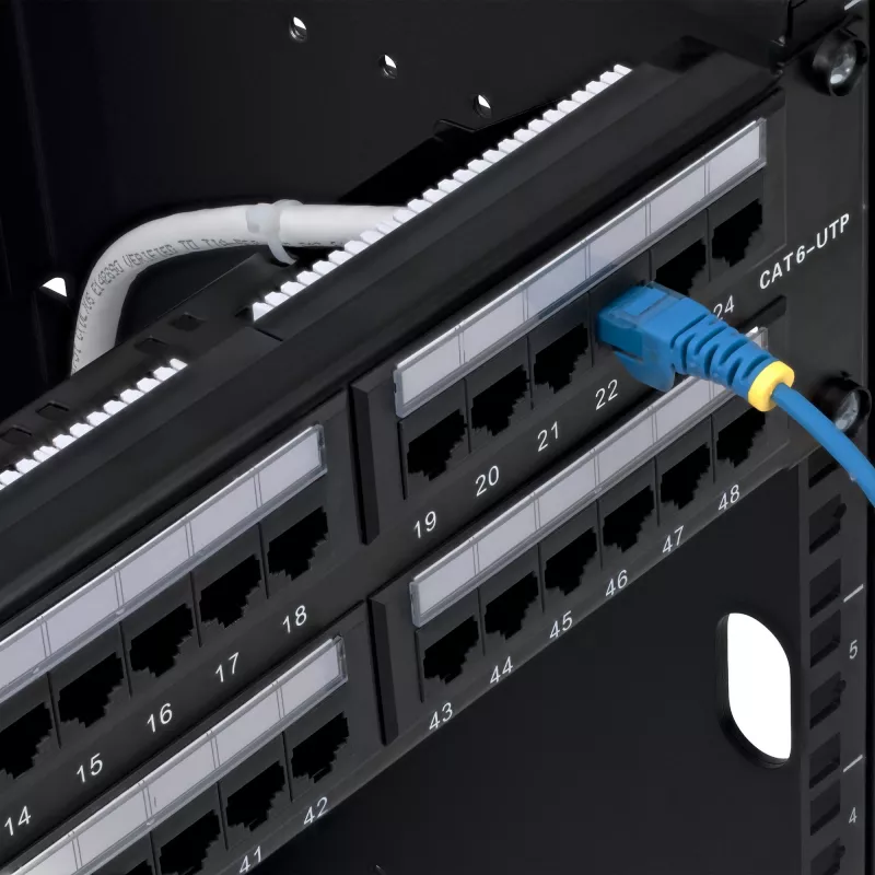 StarTech.com 48-Port 2U Rackmount Cat6 Patch Panel, RJ45, UTP, 110 Punch-Down, Cat 6 Ethernet Patch Panel do sieciowej szafy serwerowej