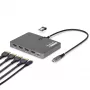 StarTech.com USB-C do adaptera stacji roboczej z czterema monitorami, 4K 60Hz HDMI, 140W PD Passthrough do ładowania laptopa, port USB do bezprzewodowej klawiatury / myszy, TAA